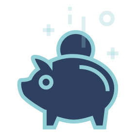 Piggy bank icon for savings
