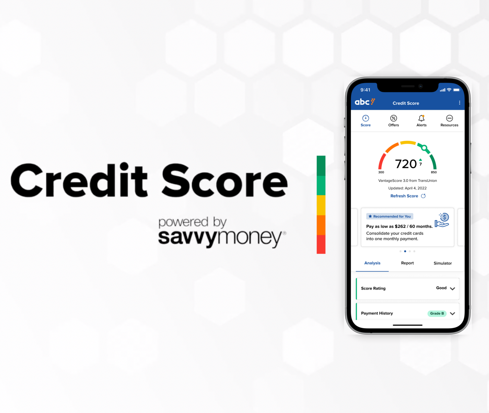 phone with credit score graph